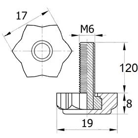 Опора резьбовая ОР 19-6х120, черная