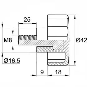 Фиксатор d42мм,М8х25,черный
