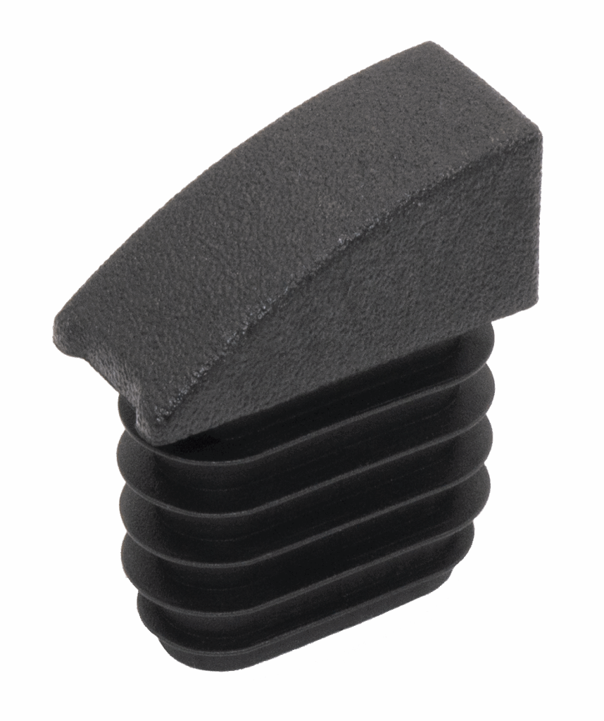 Заглушка пластиковая прямоугольная 15х30, переменный углол длины сечения, черный