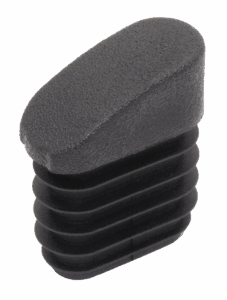 Заглушка пластиковая овальная 15х30, переменный угол длины сечения, черный