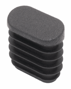 Заглушка пластиковая овальная 15х30, переменный угол ширины сечения, черный