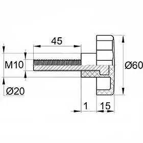 Фиксатор d60мм, М10х45, черный