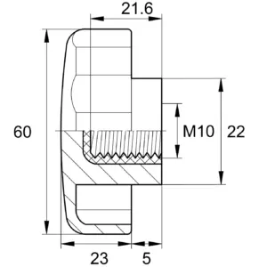 Барашек 60мм, М10, черный