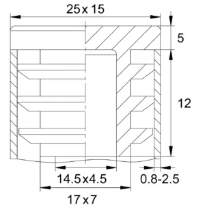 Заглушка прямоугольная 15х25/CZ, черная