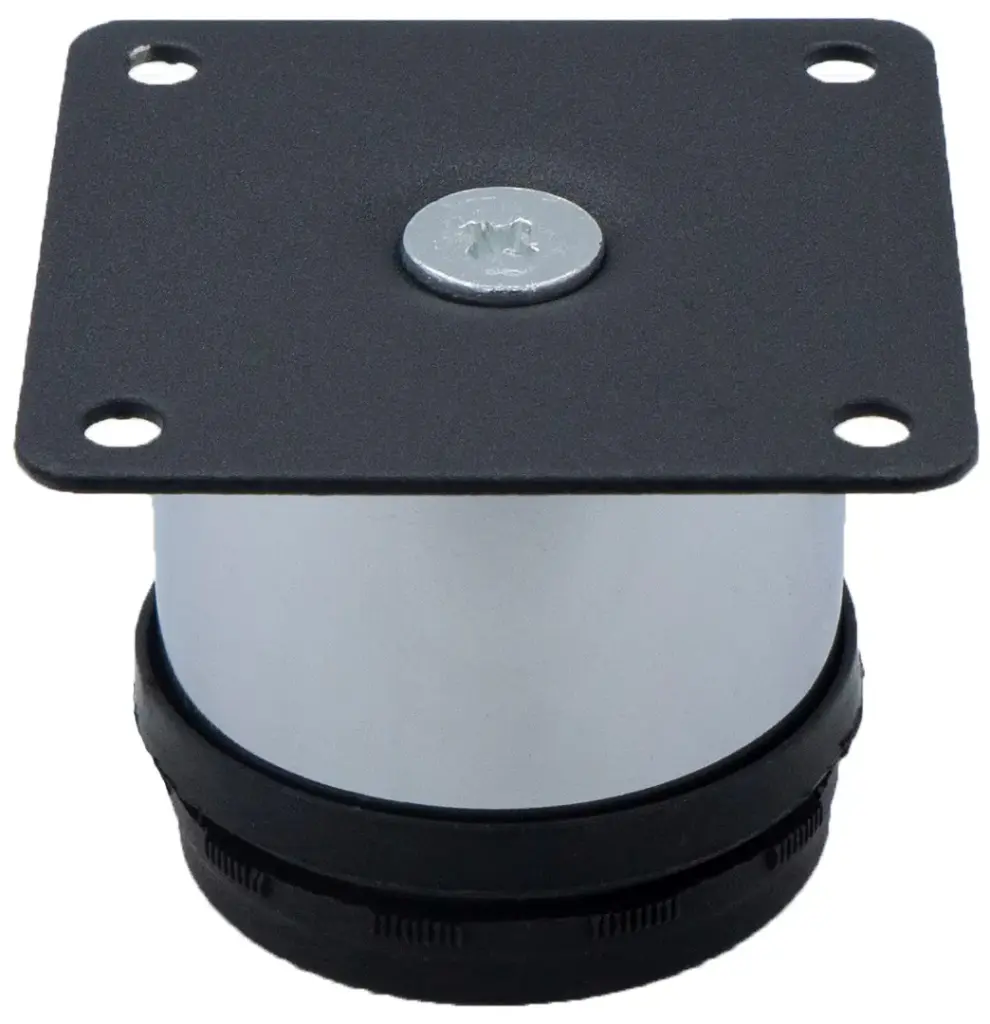 Опора для дивана, 50*0,6*50 мм с черной пластиной 65*65*1,4 хром