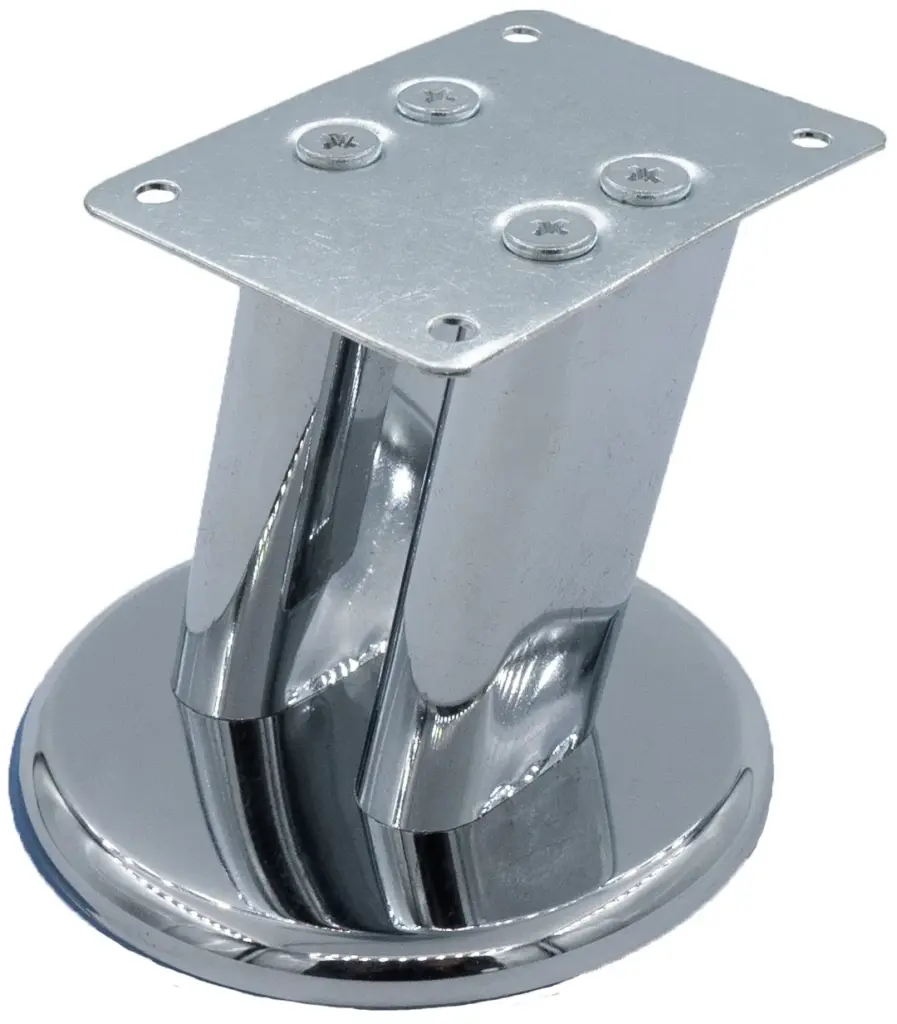 Ножка двухтрубная H-100 мм, толщина 0,8, железная пластина 80*60*1,5, хром