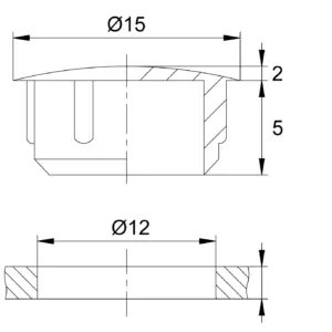 Заглушка под отверстие d12 черная