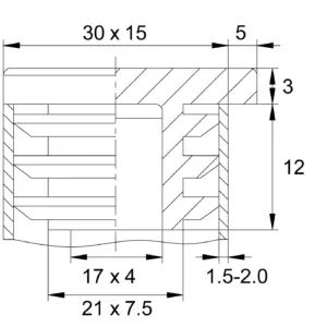 Заглушка для труб овального сечения 15х35, белая