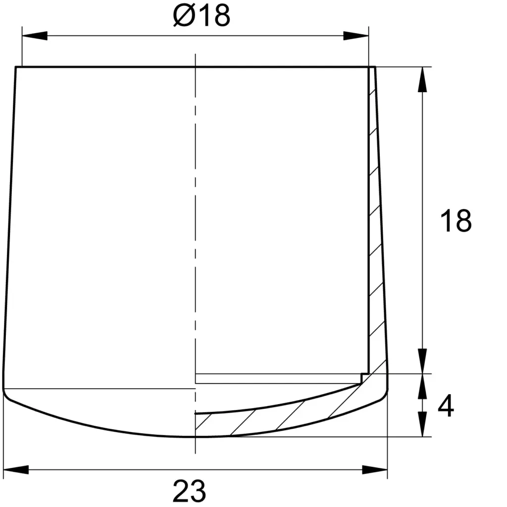 Заглушка пластиковая круглая для труб Ø18, наружная, белая