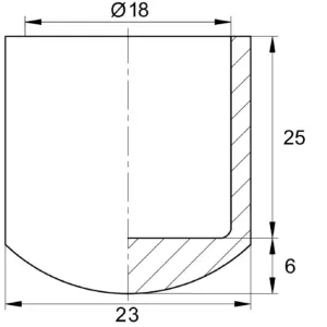 Заглушка опора наружная для труб Ø18 мм, сферическая, серая