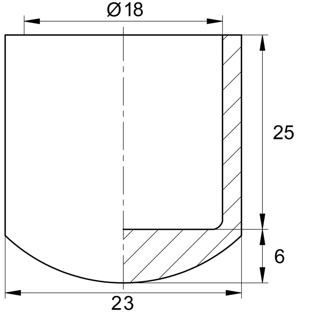 Заглушка опора наружная для труб Ø18 мм, сферическая, серая