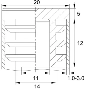 Заглушка квадратная для труб 20х20 мм, графитовый серый