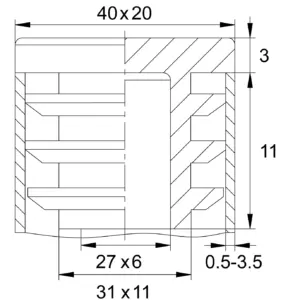 Заглушка пластиковая прямоугольная для труб 20х40, графитовый серый