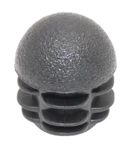 Заглушка пластиковая для труб Ø20 мм, сферическая с ребрами, черная