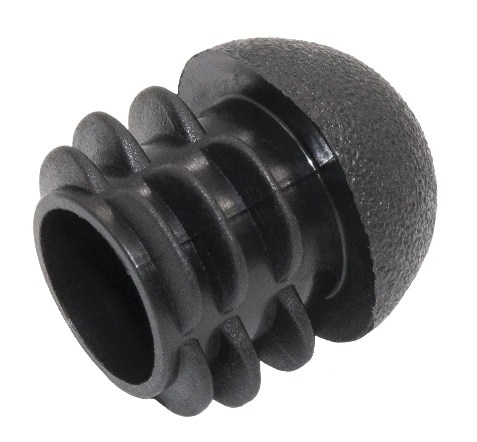 Заглушка пластиковая для труб Ø20 мм, сферическая с ребрами, серая