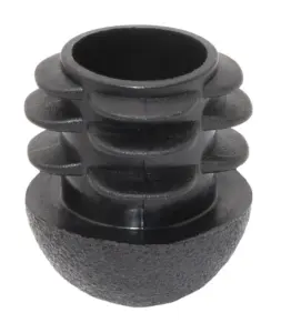 Заглушка пластиковая для труб Ø20 мм, сферическая с ребрами, черная