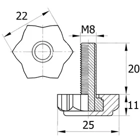 Опора резьбовая ОР 22- 8х20, белая