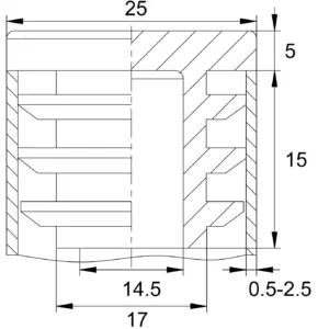 Заглушка квадратная для труб 25х25 мм, серая RAL7040