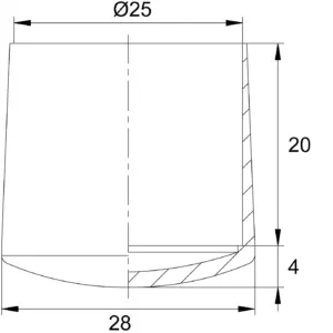 Заглушка для труб Ø25 мм, наружная, черная