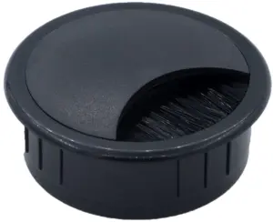 Заглушка с щеткой, Φ60, ABS, черная