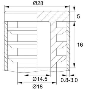 Заглушка для труб Ø28 мм, внутрен. стенка трубы 0.8-3.0мм прак., белая кремовая RAL9010