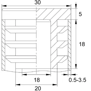 Заглушка квадратная для труб 30х30 мм, темно-серая RAL7016