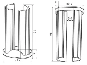 Переходник пластик. для овальных труб 20х40 в 30х50 стенкой 1,5-2мм, фиксатор, желто-зел(травян)6018