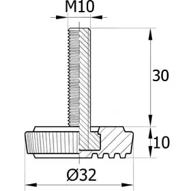 Опора резьбовая ОР32-10х30 европейская, белая