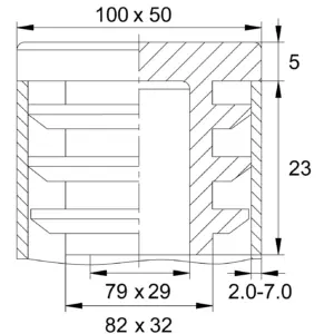 Заглушка пластиковая прямоугольная для труб 50х100 мм, практичная, черная RAL9017