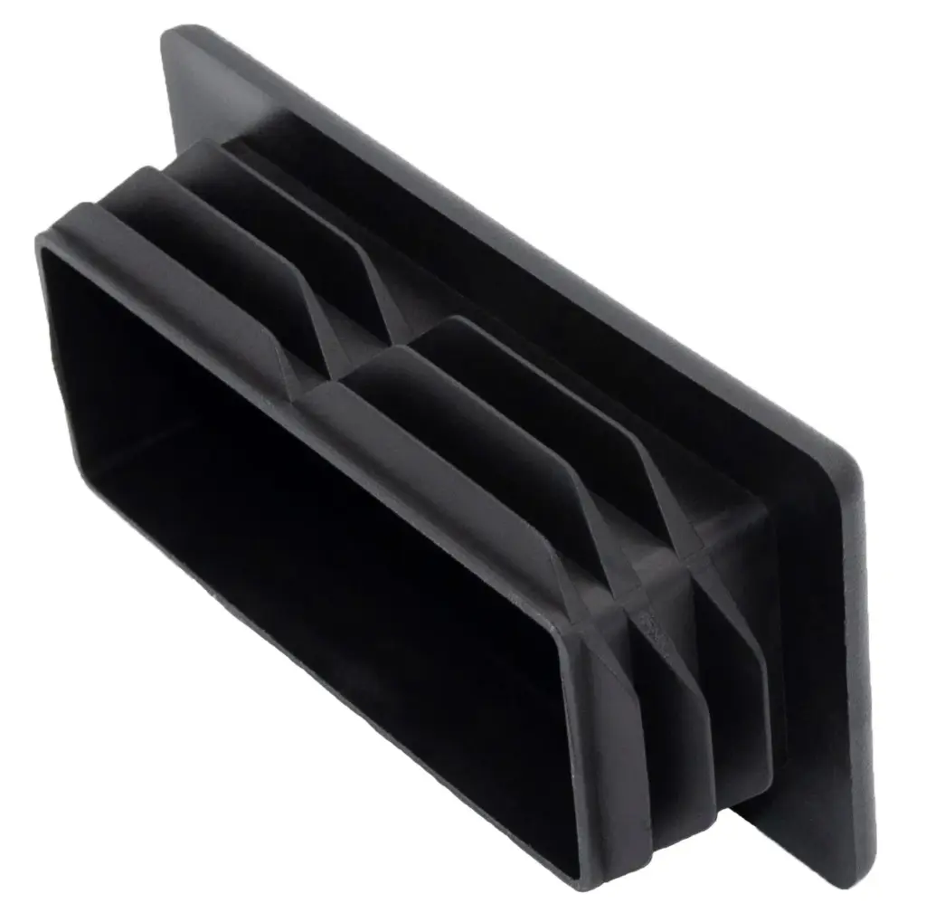 Заглушка пластиковая прямоугольная для труб 50х100 мм, практичная, черная RAL9017