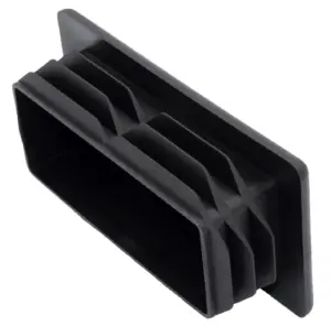 Заглушка пластиковая прямоугольная для труб 50х100 мм, практичная, черная RAL9017