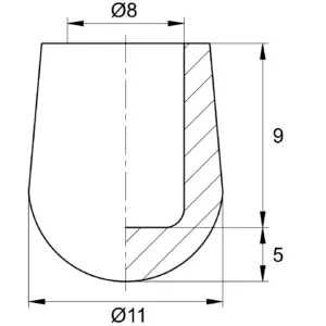 Заглушка Ø8 пластиковая круглая, наружная, белая