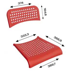 Комплект пластика спинка сиденья для стульев Adde черный RAL9005