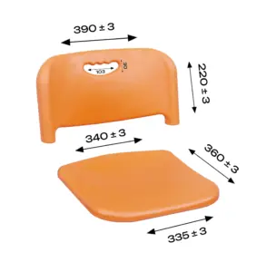 Комплект Aero спинка, сиденье 360*340, цвет Пастельно-Оранжевый Ral2003