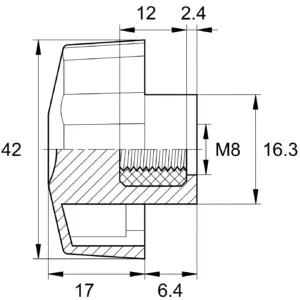 Барашек 42мм,М8, белый