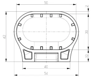 Опора наконечник пласт. для труб овальн. сеч. 30х50 мм, желто-зеленый трав. RAL6018