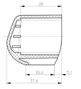 Опора наконечник пластиковый для труб квадратного сечения 25*25, наружная, черная