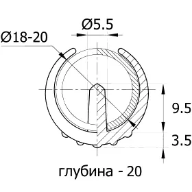 Опора пластиковая универсальная для трубы 18-20 мм, черный