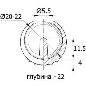 Опора пластиковая универсальная для трубы 20-22 мм, черный