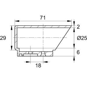 Опора наконечник D25, наруж., прямая, черная
