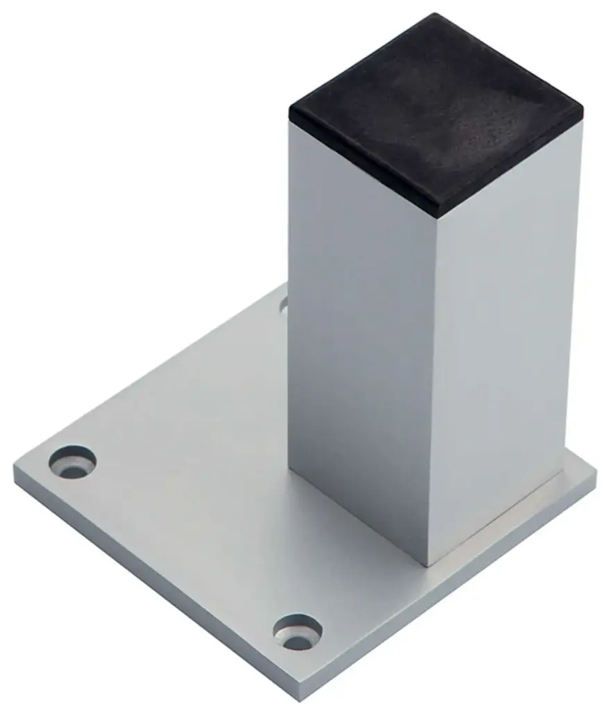 Алюминиевая ножка дивана, 38х38х0,7х50 мм с пластиной 68х68х3,5 мм