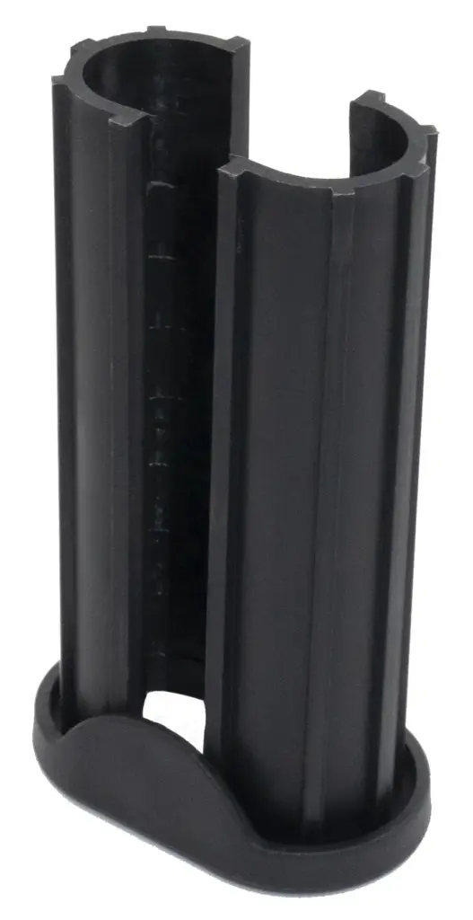 Переходник пластик. для овальных труб 20х40 в 30х50 стенкой 1,5-2мм, фиксатор, люм.зеленый RAL 6038