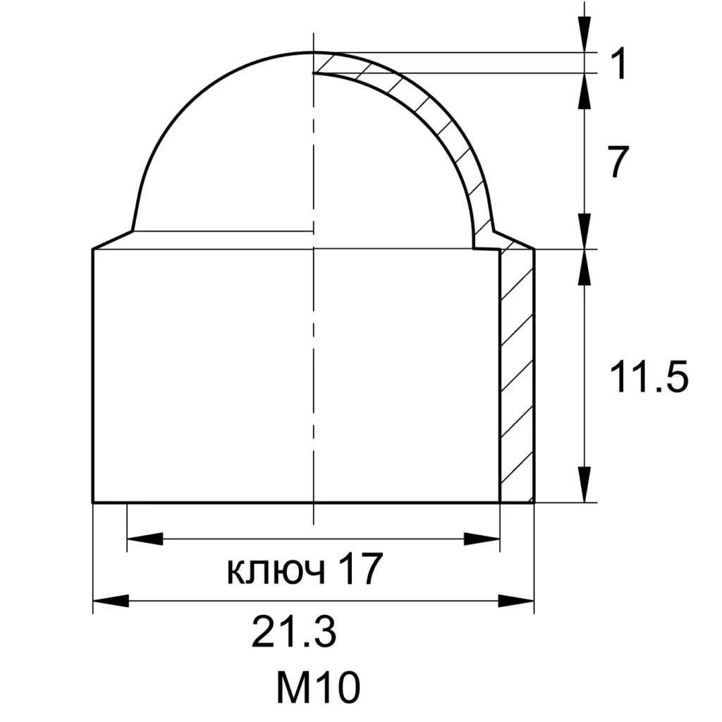 Колпачок пластиковый НОВЫЙ на болт/гайку М10, серия TPD, серый RAL 7040