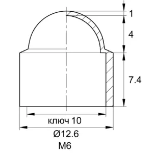 Колпачок пластиковый НОВЫЙ на болт/гайку М6, серия TPD, белый RAL 9003