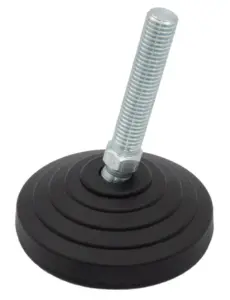 Опора регулируемая шарнирная М14х100 D60 мм, противоскользящяя, черная