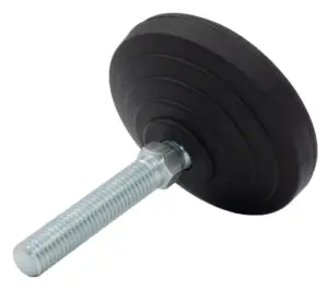 Опора регулируемая шарнирная М14х100 D80 мм, противоскользящяя, черная