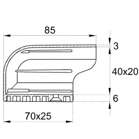 Наконечник пластиковый для труб овального сечения 20х40 мм, черный