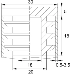 Заглушка квадратная для труб 30х30 мм, темно-серая RAL7016