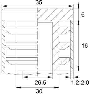 Заглушка квадратная для труб 20х20 мм, серая