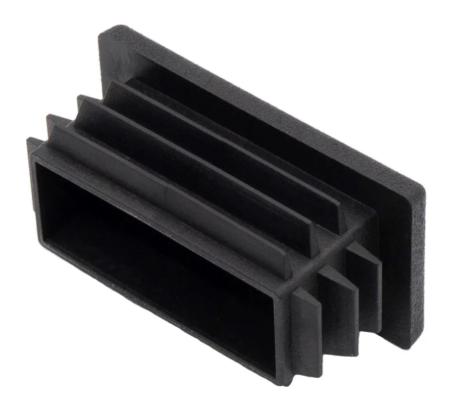 Заглушка пластиковая прямоугольная для труб 25х50 мм, серая RAL 7016